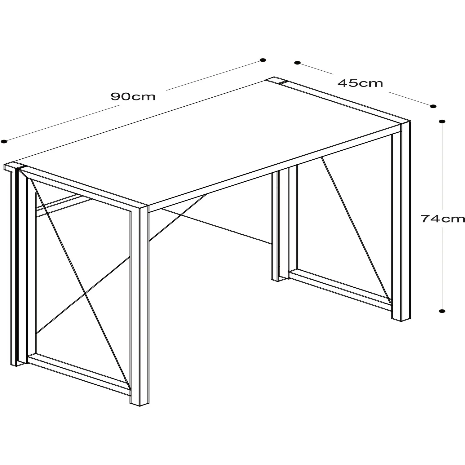 Nova Industrial Desk - Black, Wood Effect