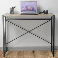 Nova Industrial Desk - Black, Wood Effect