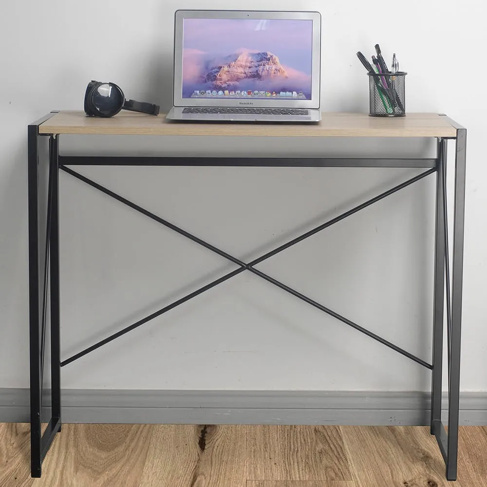 Nova Industrial Desk - Black, Wood Effect image