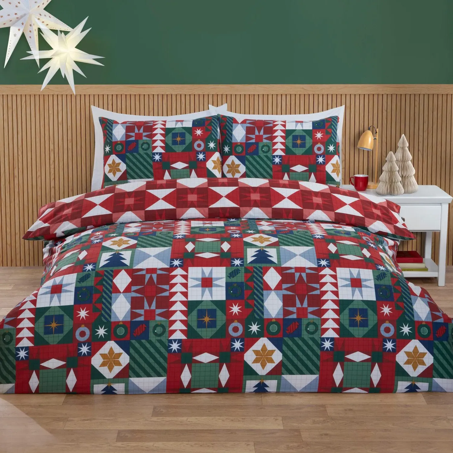 Novie King Size Patchwork Duvet Set - Multicolour