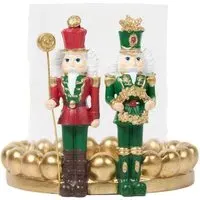 Nutcracker Candle Holder - Red, Green