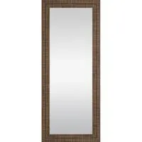 Nyla Wood Effect Striped Mirror - Brown