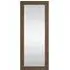 Nyla Wood Effect Striped Mirror - Brown