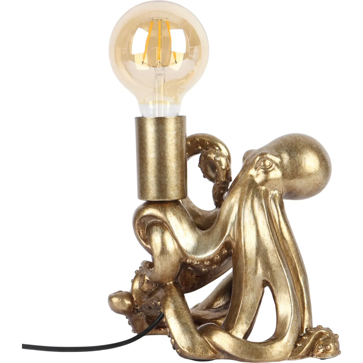 Octopus Table Lamp with Bulb - Gold