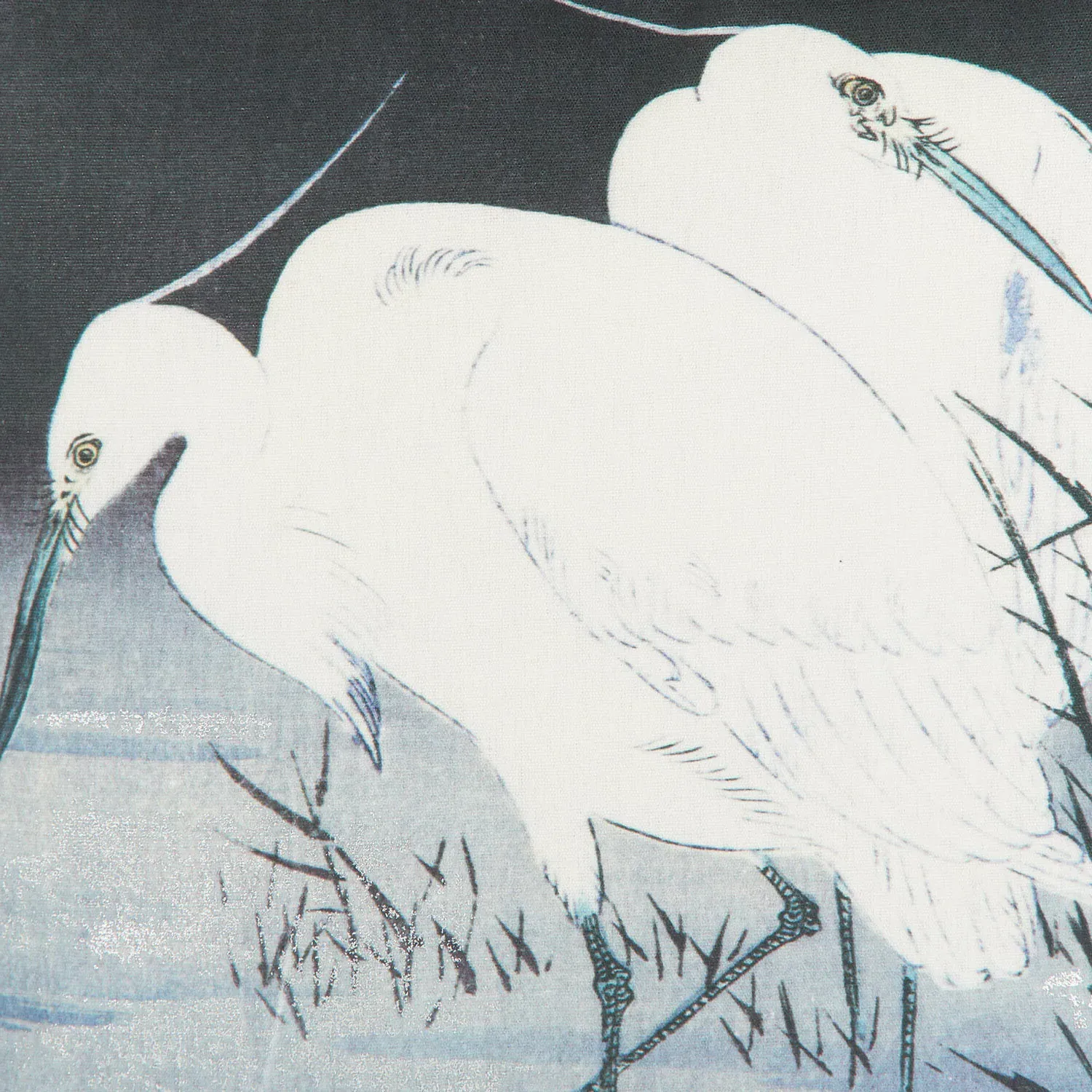 Ohara Kohson Oriental Cranes Cushion - Multicolour