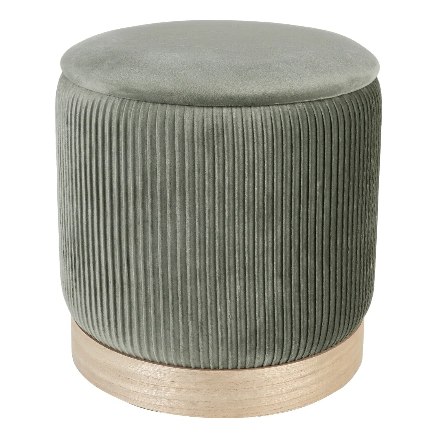 Olivia Footstool with Storage - Green, Velvet