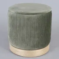 Olivia Footstool with Storage - Green, Velvet