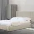 Olivia Super King Ottoman Bed with Storage - Cream, Velvet