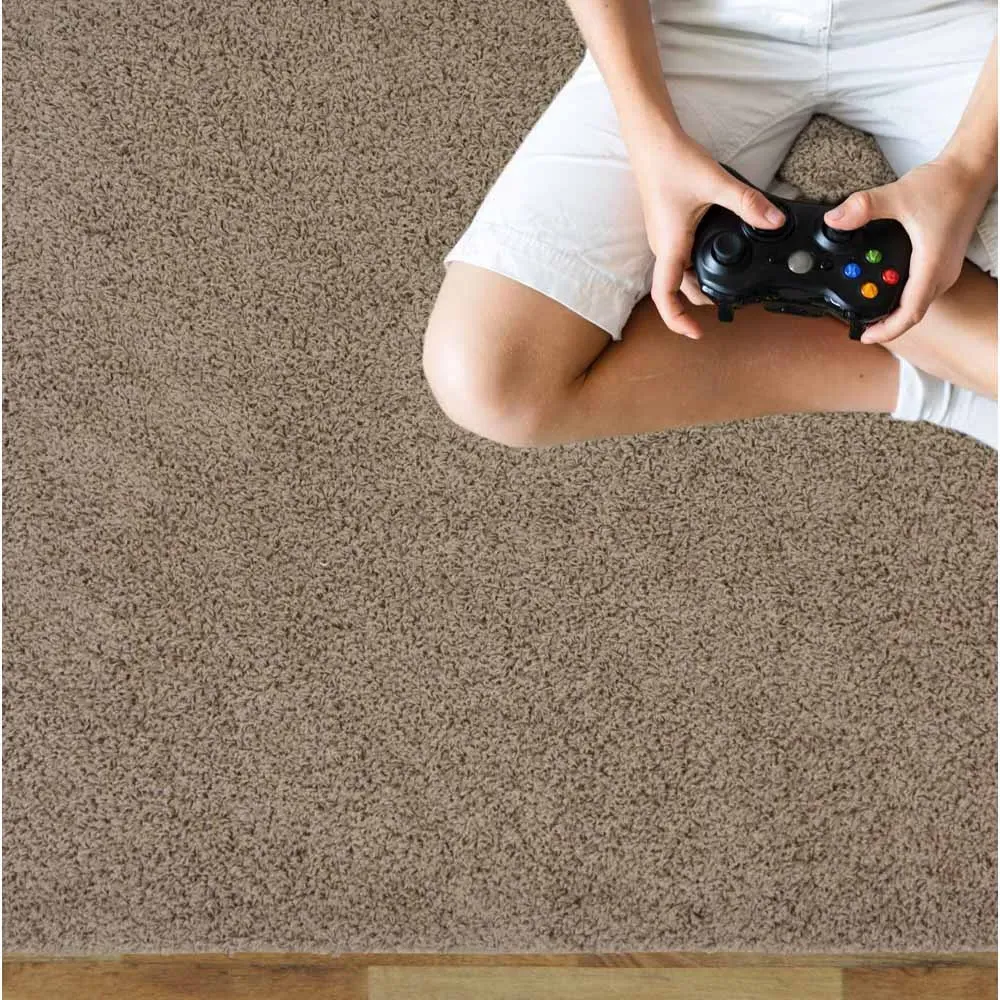 Olympia Shaggy Rug - Latte, Polypropylene