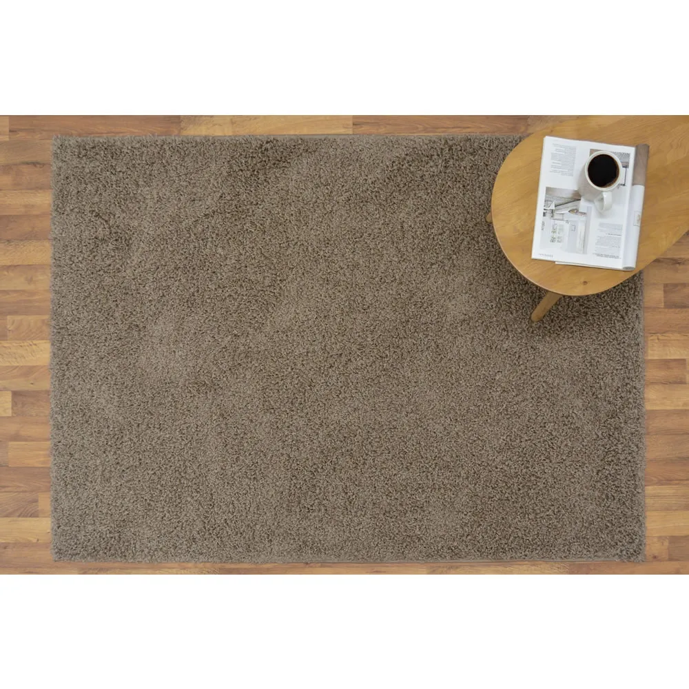 Olympia Shaggy Rug - Latte, Polypropylene