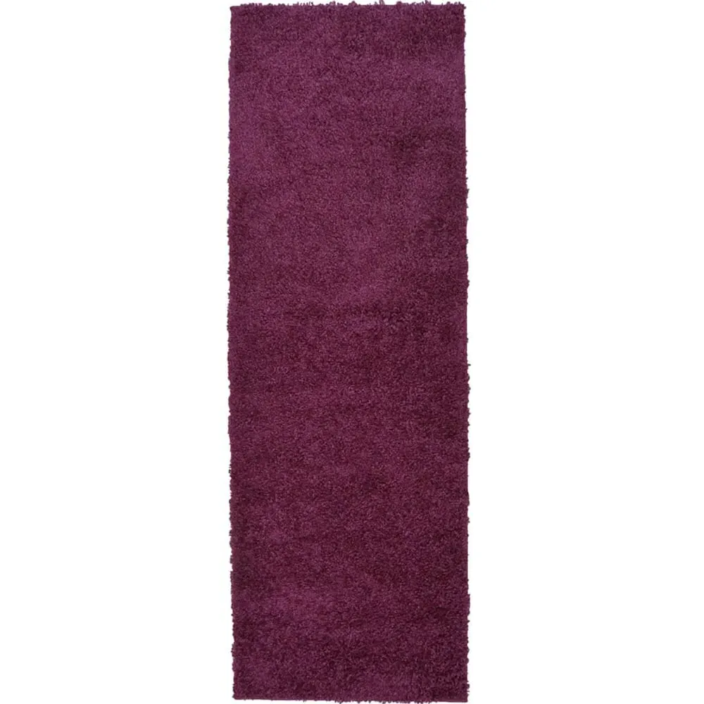 Olympia Shaggy Rug - Plum, Polypropylene
