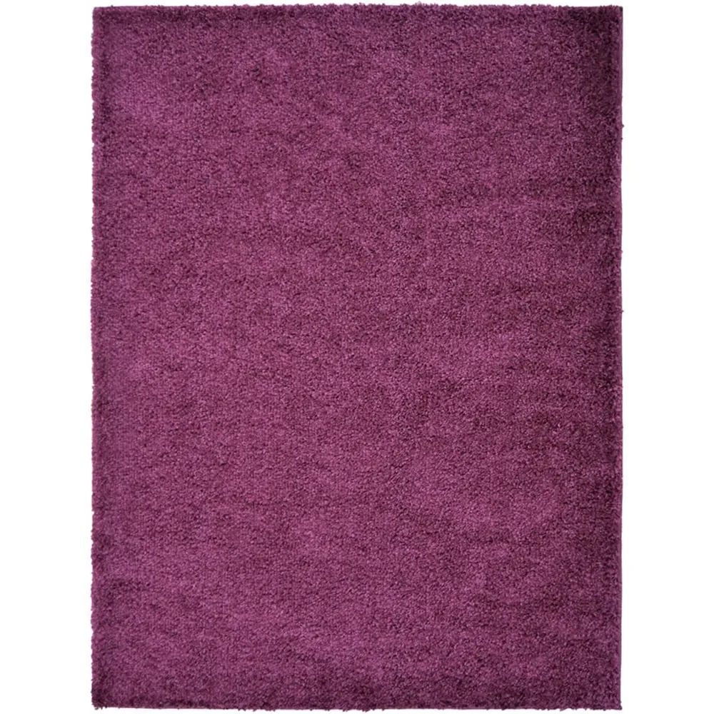 Olympia Shaggy Rug - Plum, Polypropylene