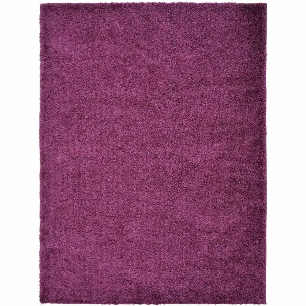 Olympia Shaggy Rug - Plum, Polypropylene