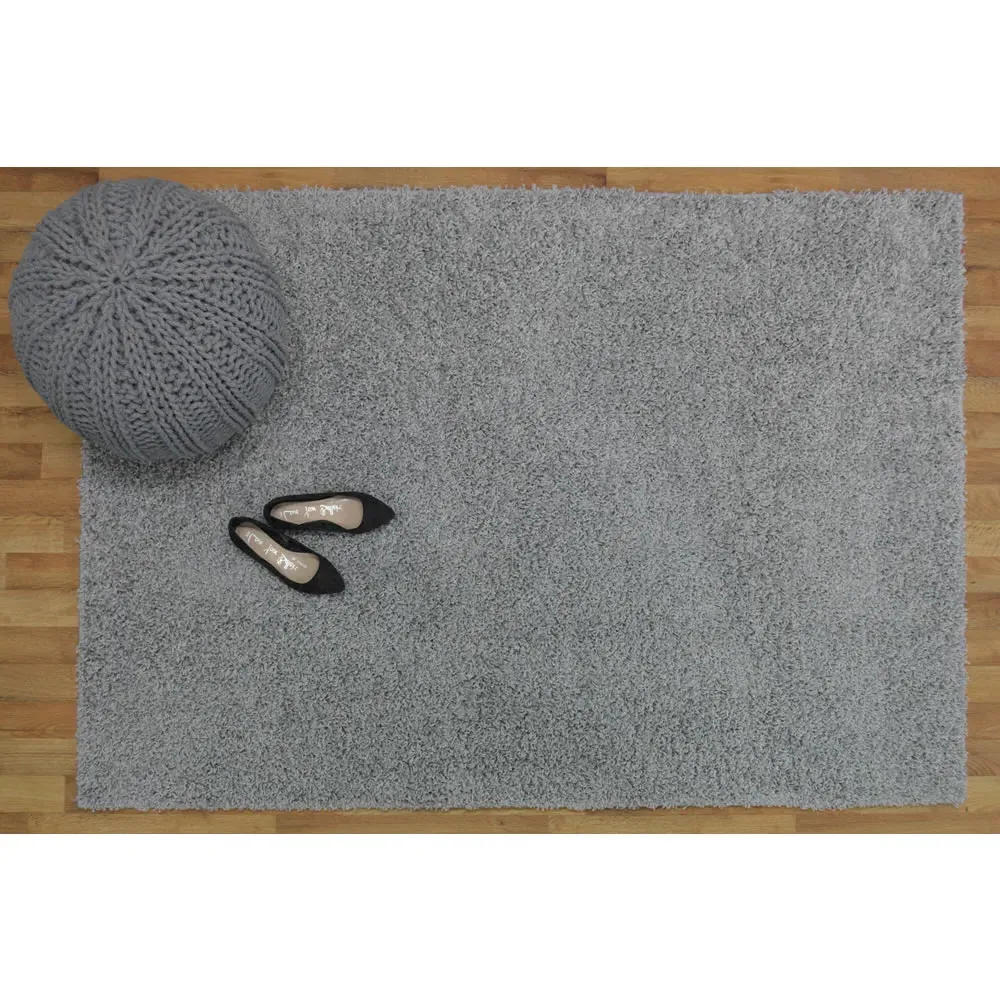 Olympia Shaggy Rug - Silver, Polypropylene