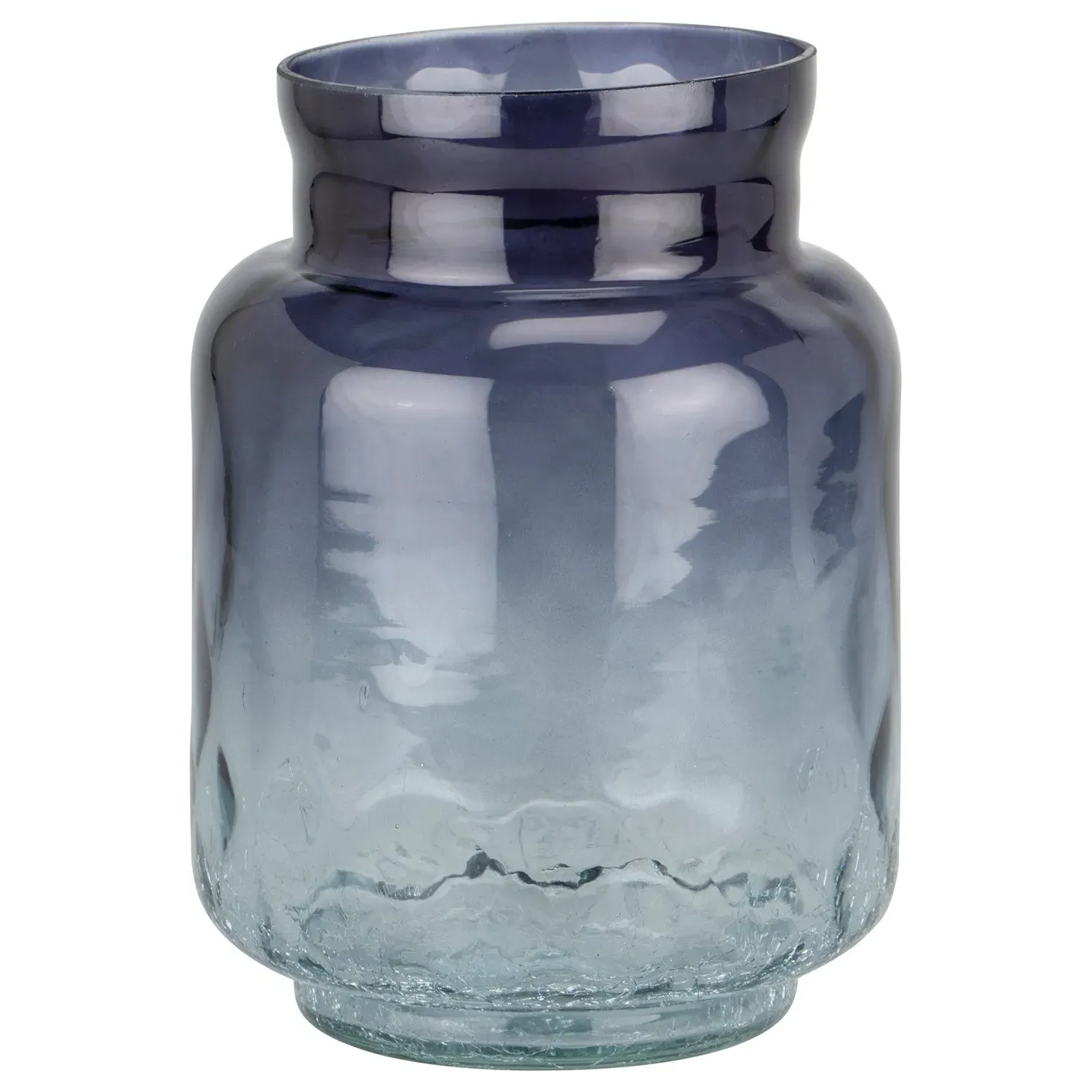 Ombre Crackle Jar Vase - Navy