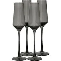 Onyx Champagne Flutes Set of 4 - Black