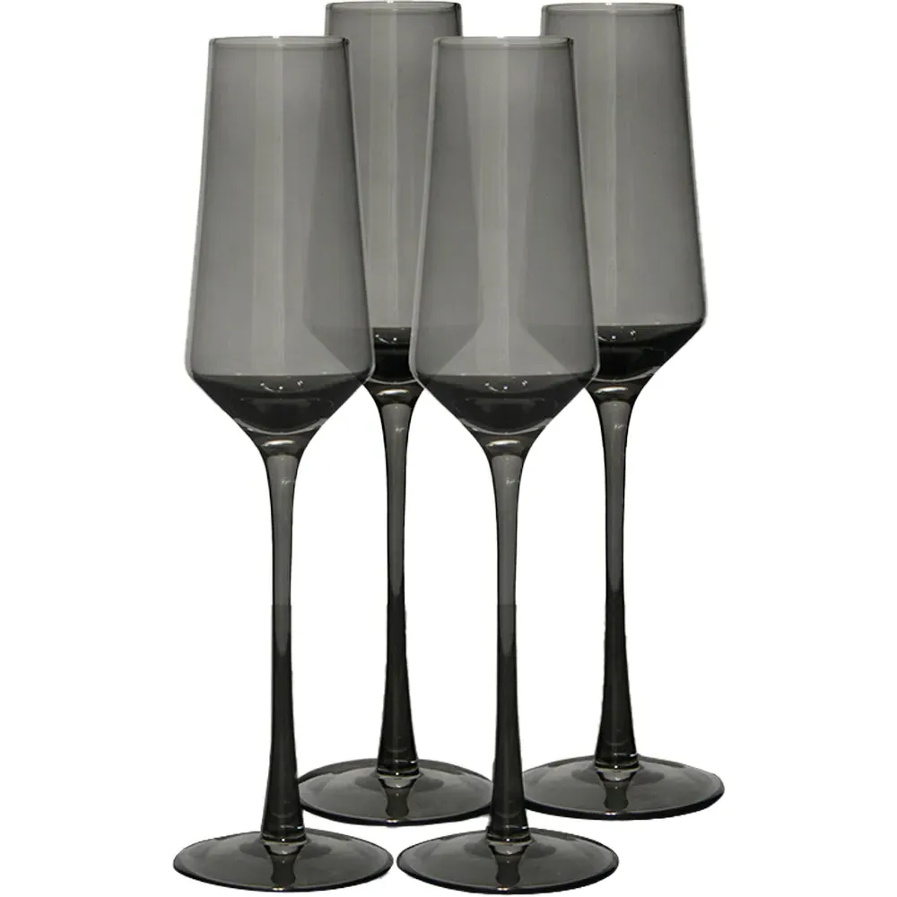 Onyx Champagne Flutes Set of 4 - Black image