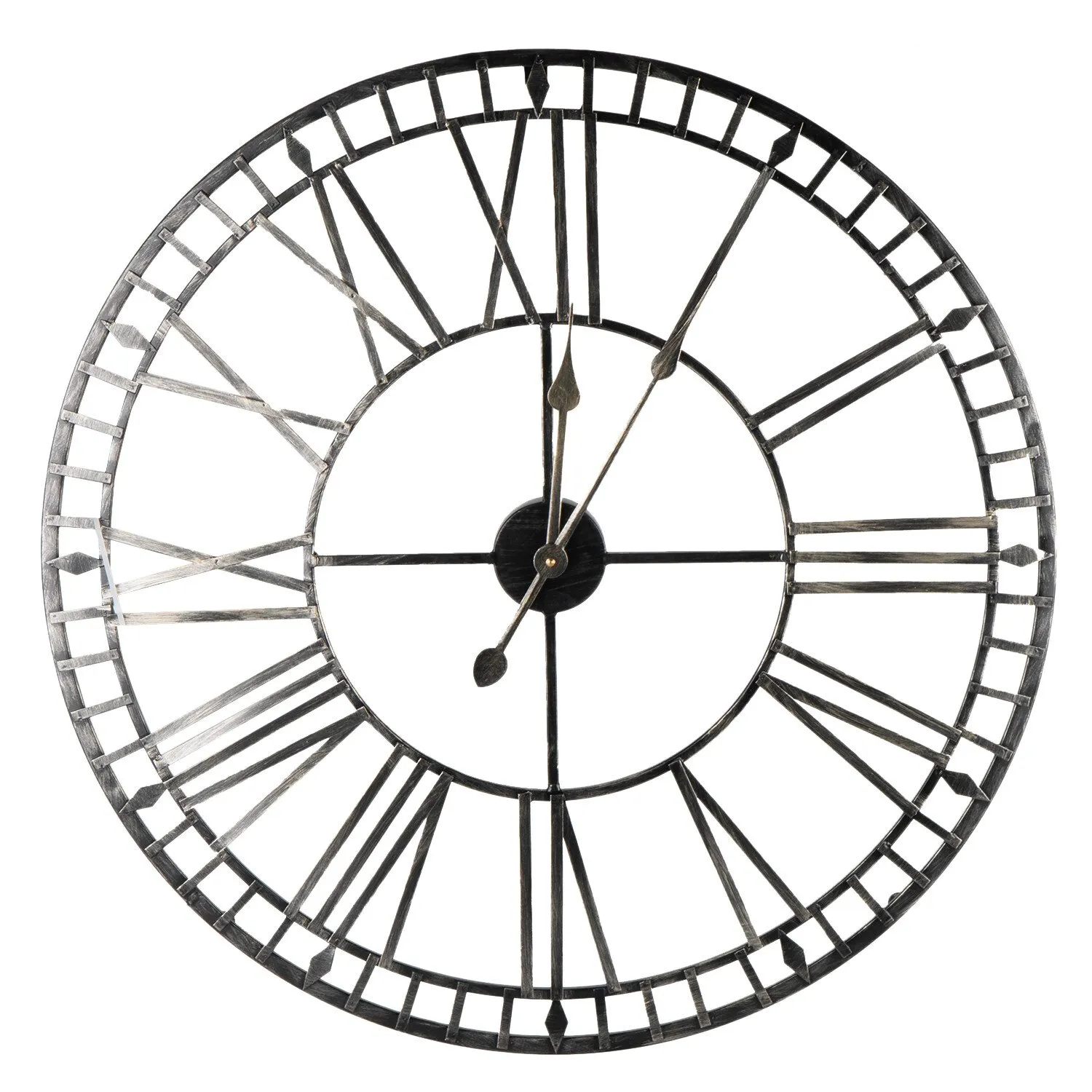 Opulent Roman Numeral Round Wall Clock 70cm - Iron