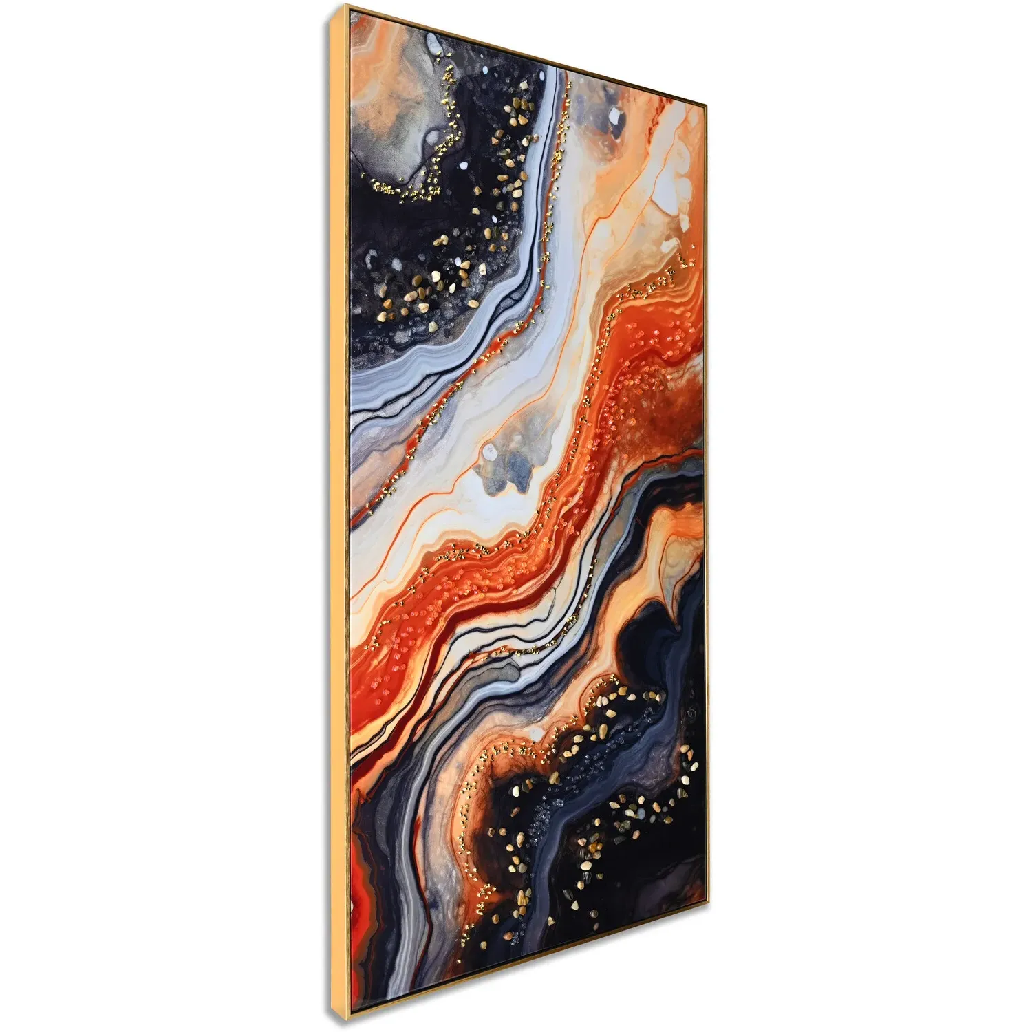 Orange and Blue Crush Framed Art - Orange