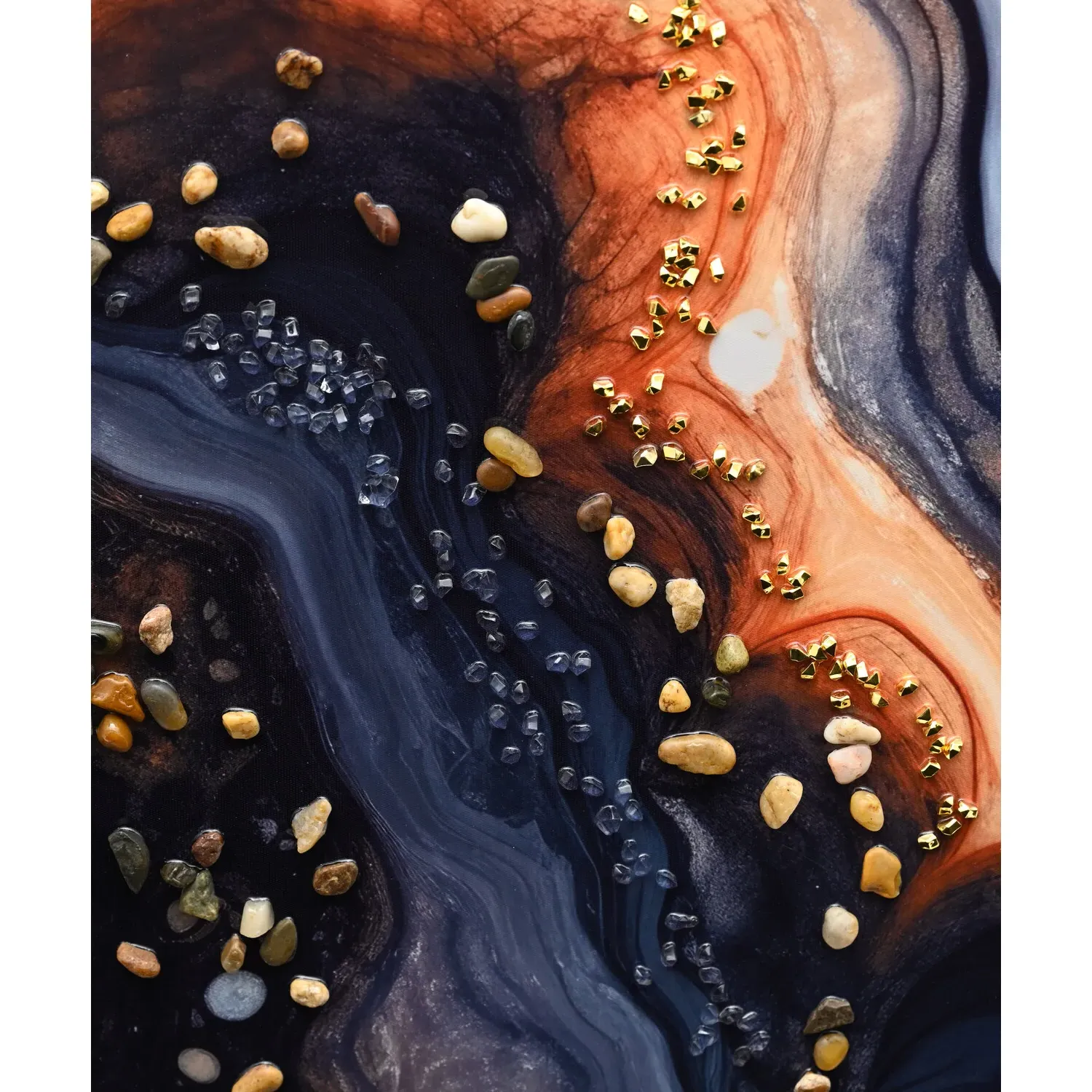 Orange and Blue Crush Framed Art - Orange