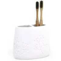 Organic Garden Toothbrush Holder - White