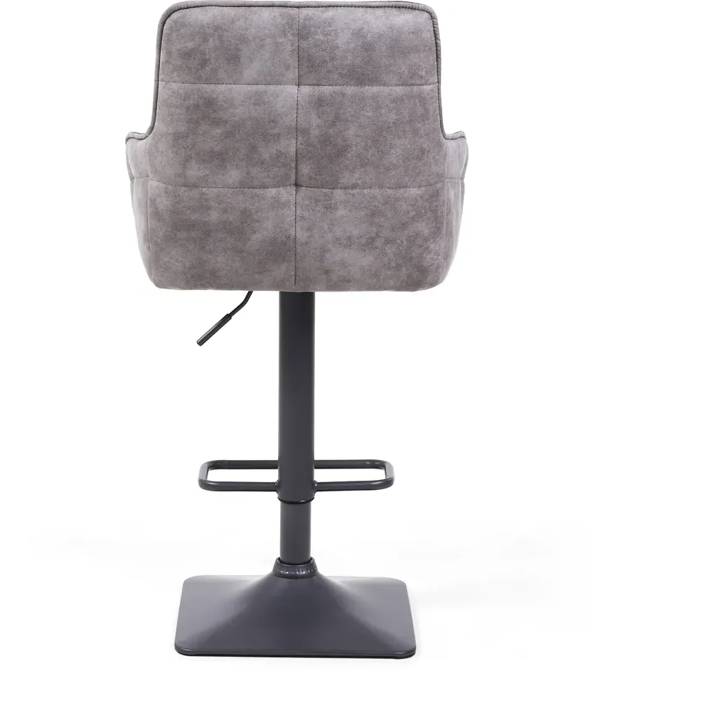 Orion Adjustable Bar Stool Set of 2 - Dark Grey, Suede