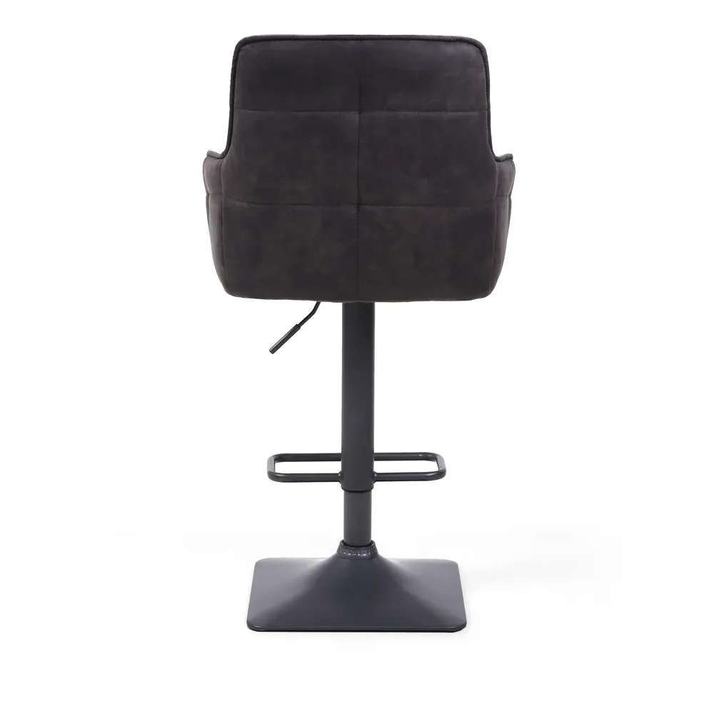 Orion Adjustable Bar Stool Set of 2 - Light Grey, Suede