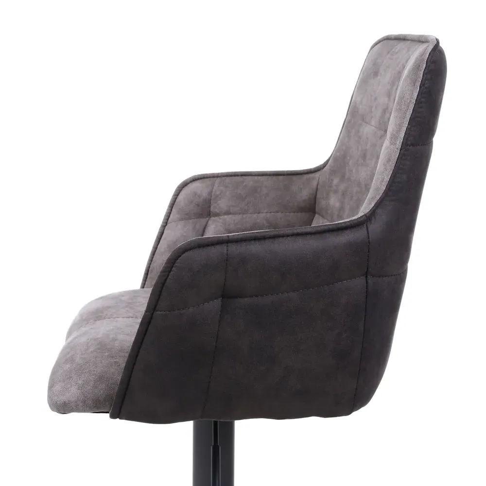 Orion Adjustable Bar Stool Set of 2 - Light Grey, Suede