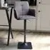 Orion Adjustable Bar Stool Set of 2 - Light Grey, Suede