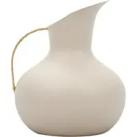 Orla Metal Jug Vase - Beige