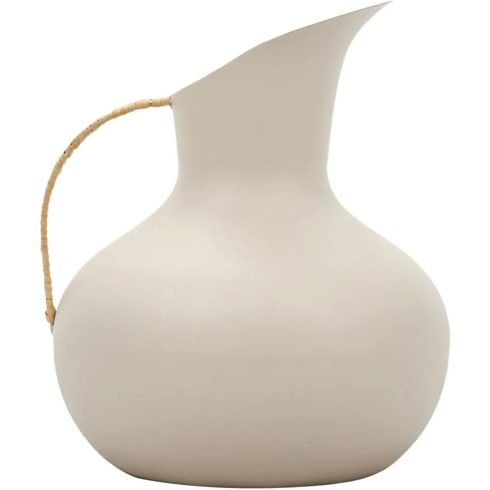 Orla Metal Jug Vase - Beige image