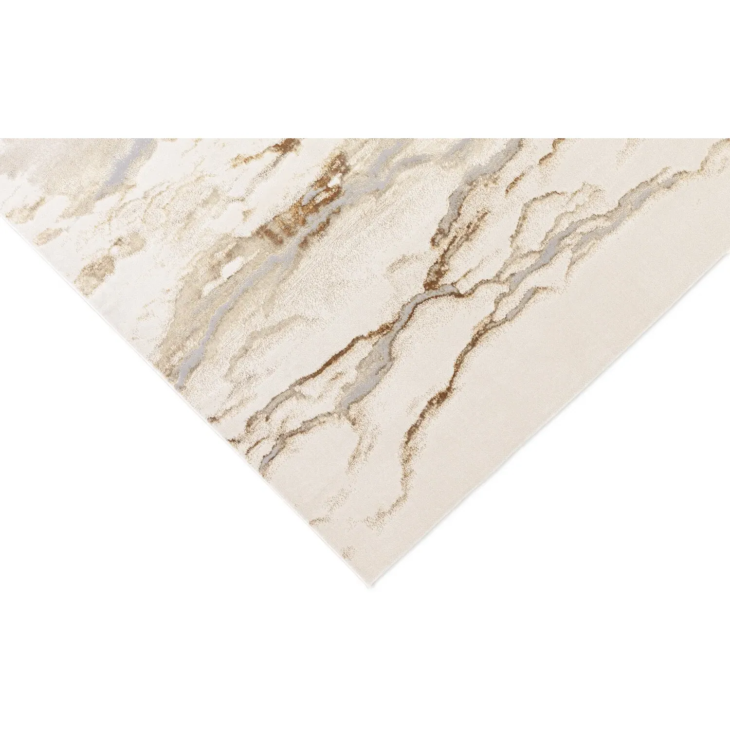 Oscar Gold Mist Polyester Rug - Gold