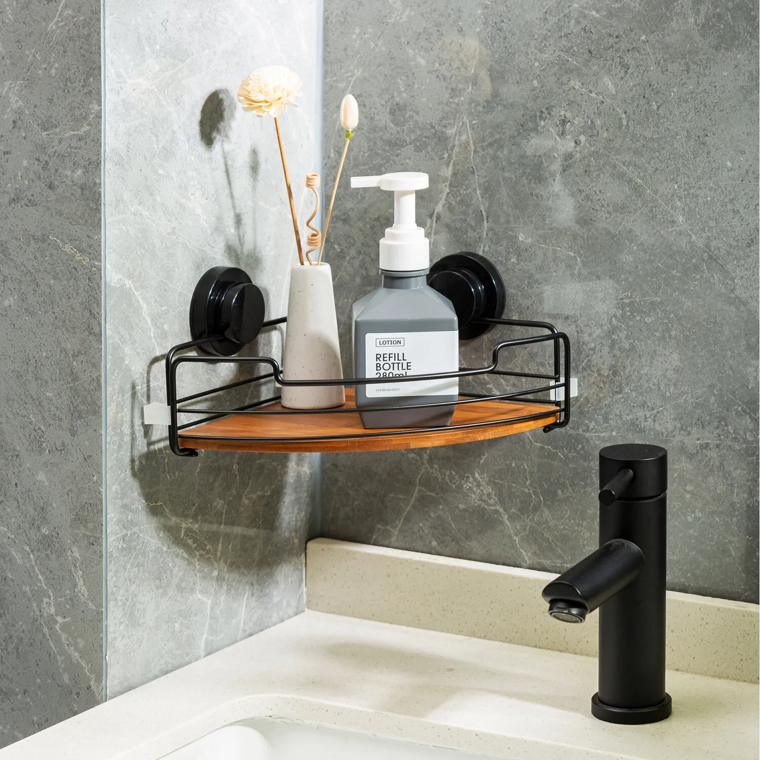 Oslo Bamboo Corner Rack - Black