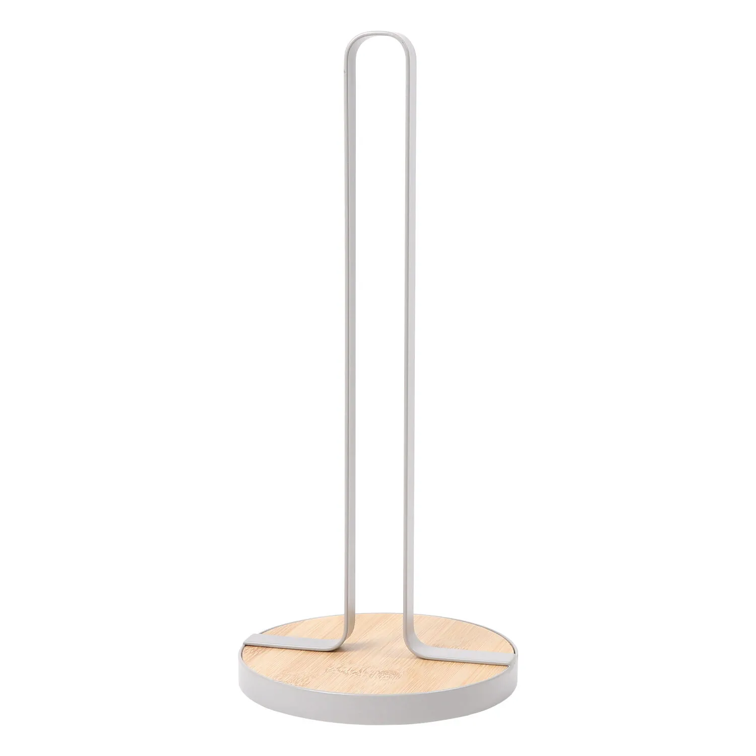 Oslo Kitchen Roll Holder - Grey, Bamboo