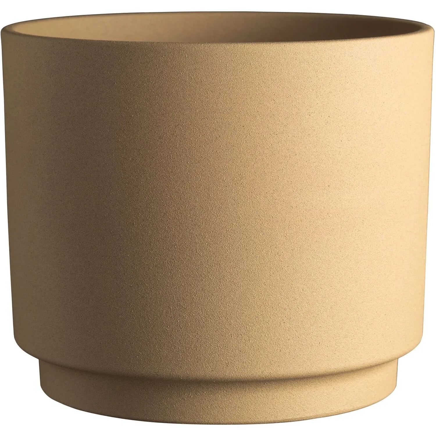 Oslo Stone 19cm Cover Pot - Ochre