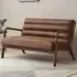 Otis 2-Seater Ribbed PU Sofa - Brown