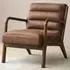 Otis Ribbed PU Chair - Brown