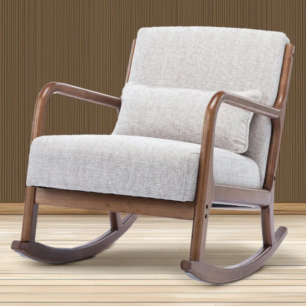 Otis Woven Chenille Rocking Chair - Cream