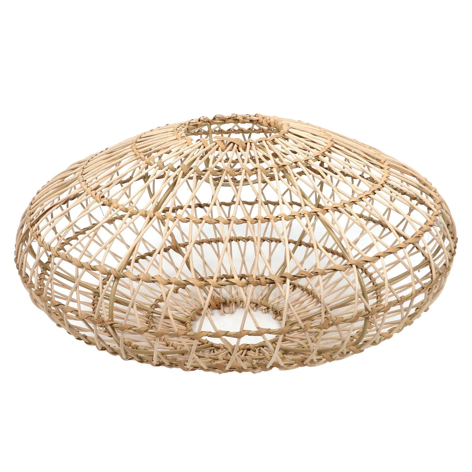 Oval Lamp Shade - Brown, Rattan