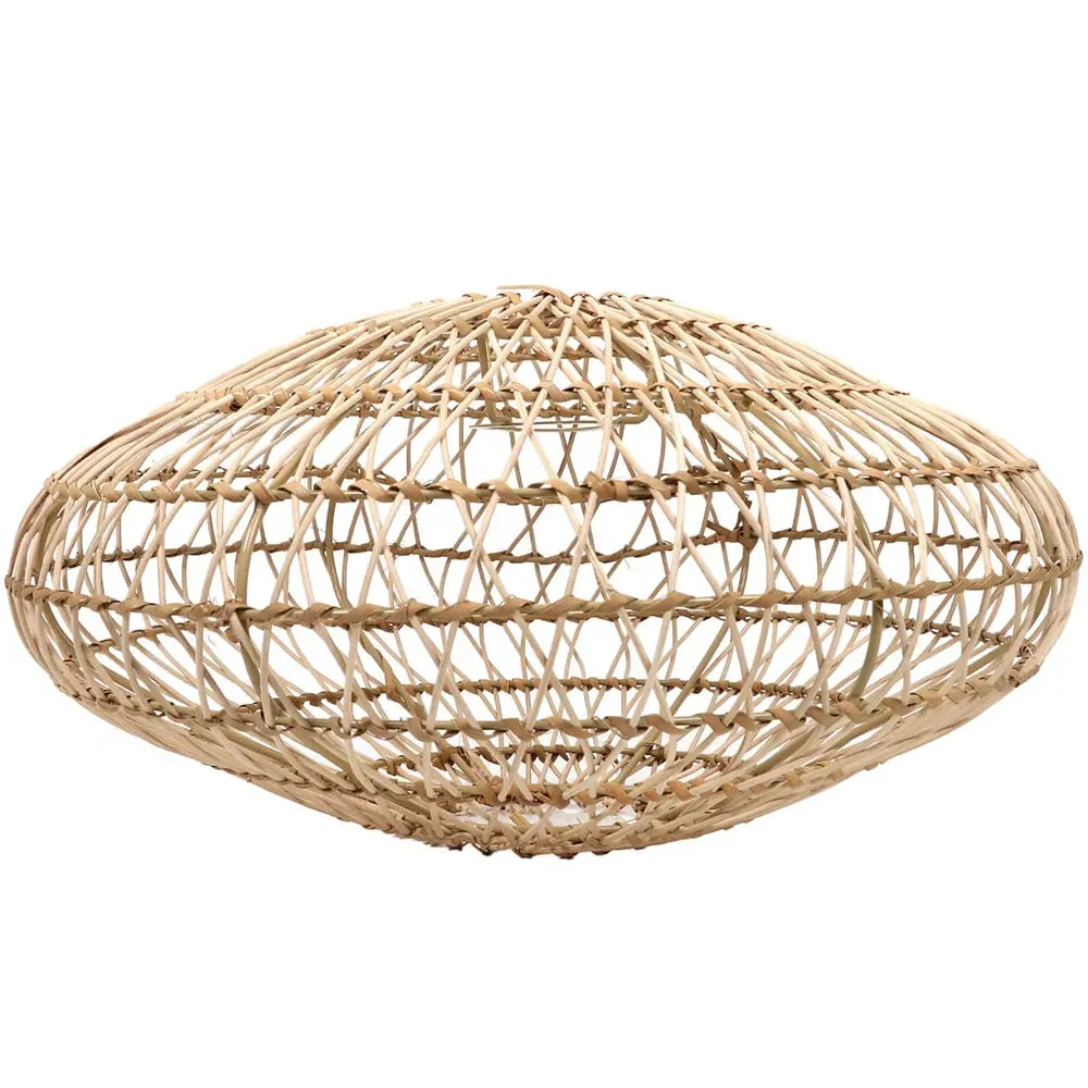 Oval Lamp Shade - Brown, Rattan