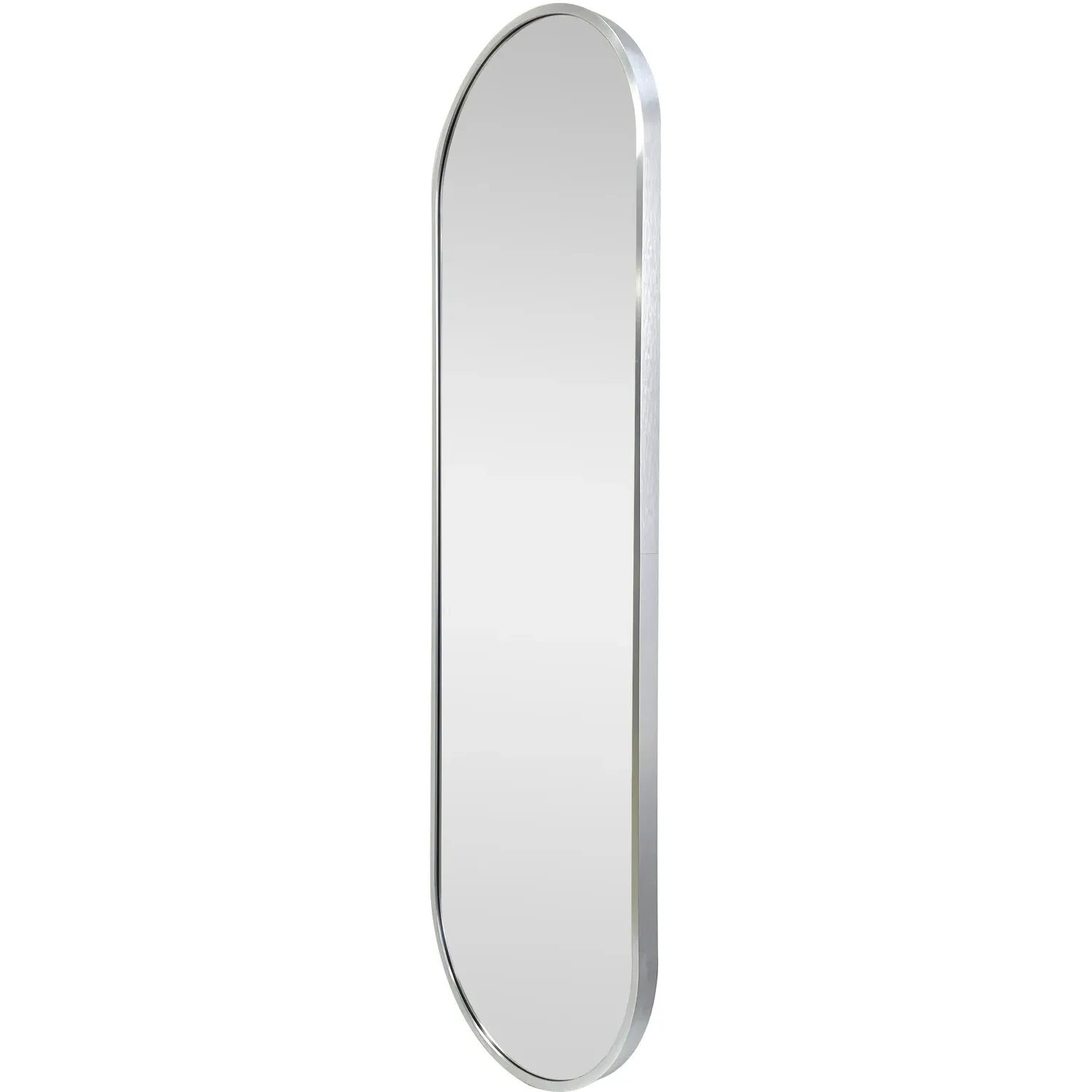Oval Wall Mirror - Silver, Metal