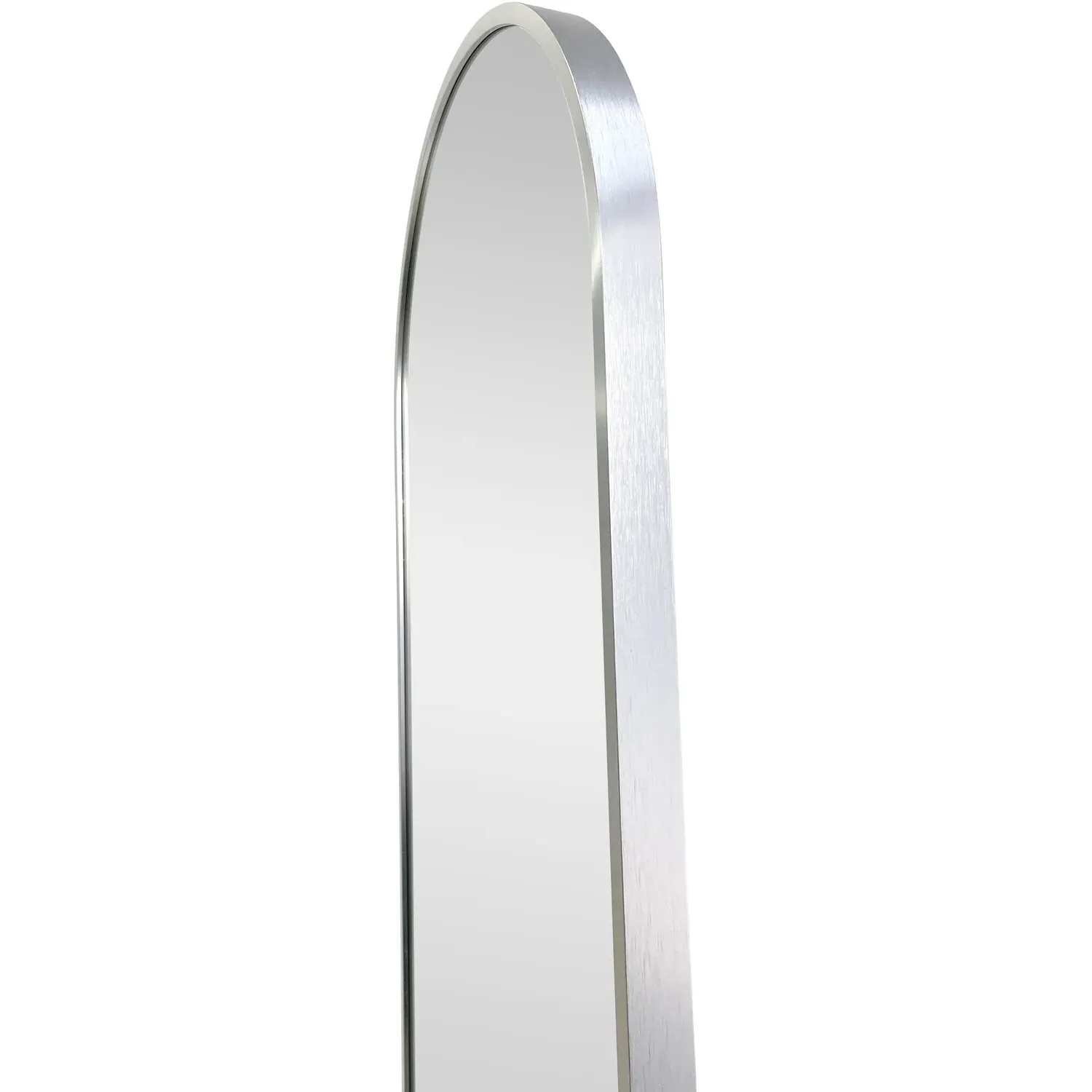 Oval Wall Mirror - Silver, Metal