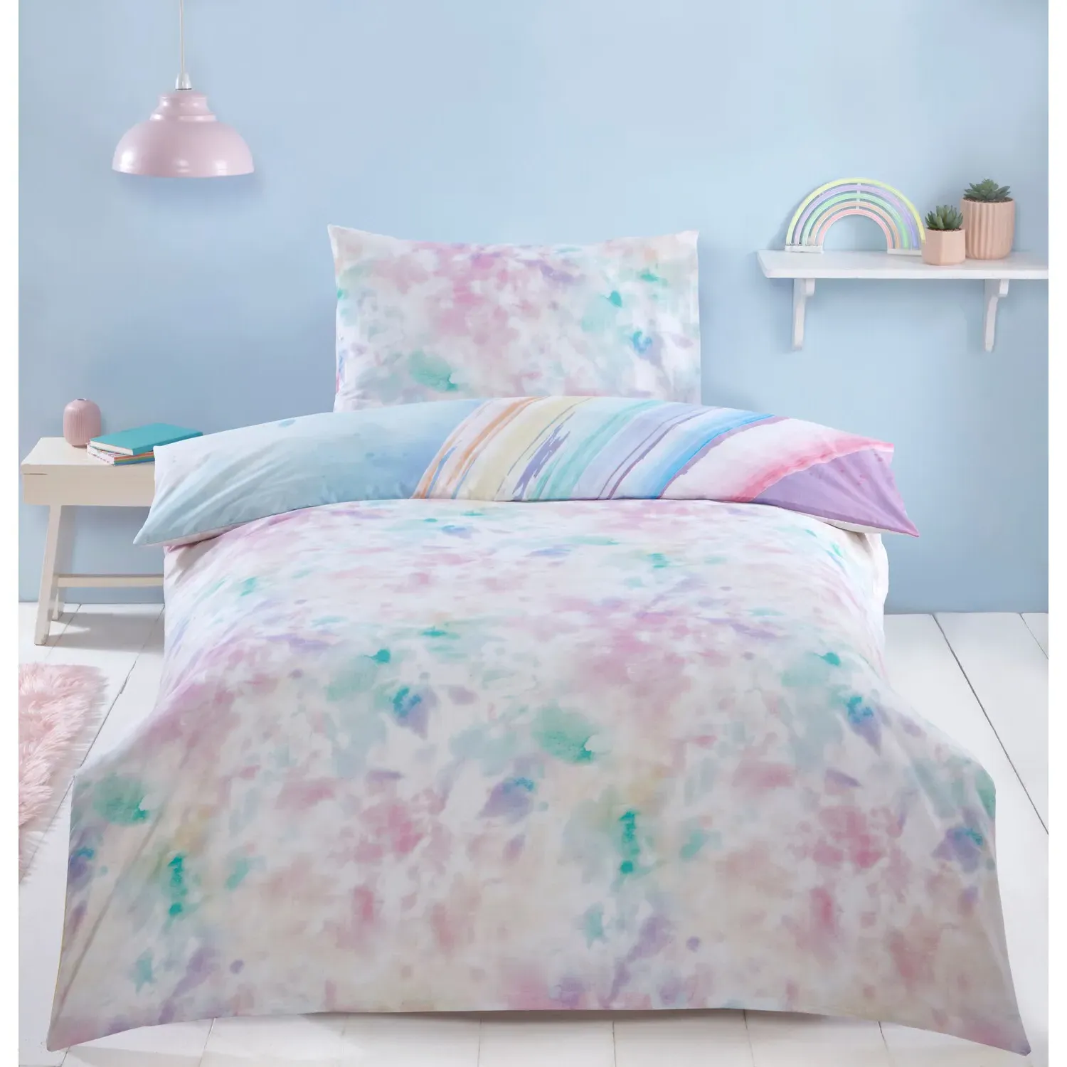 Over The Rainbow Single Duvet Set - Multicolour