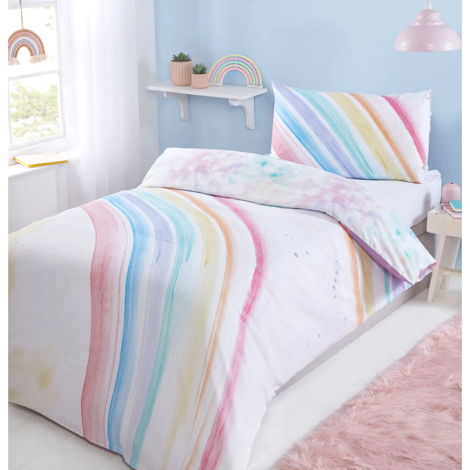 Over The Rainbow Single Duvet Set - Multicolour