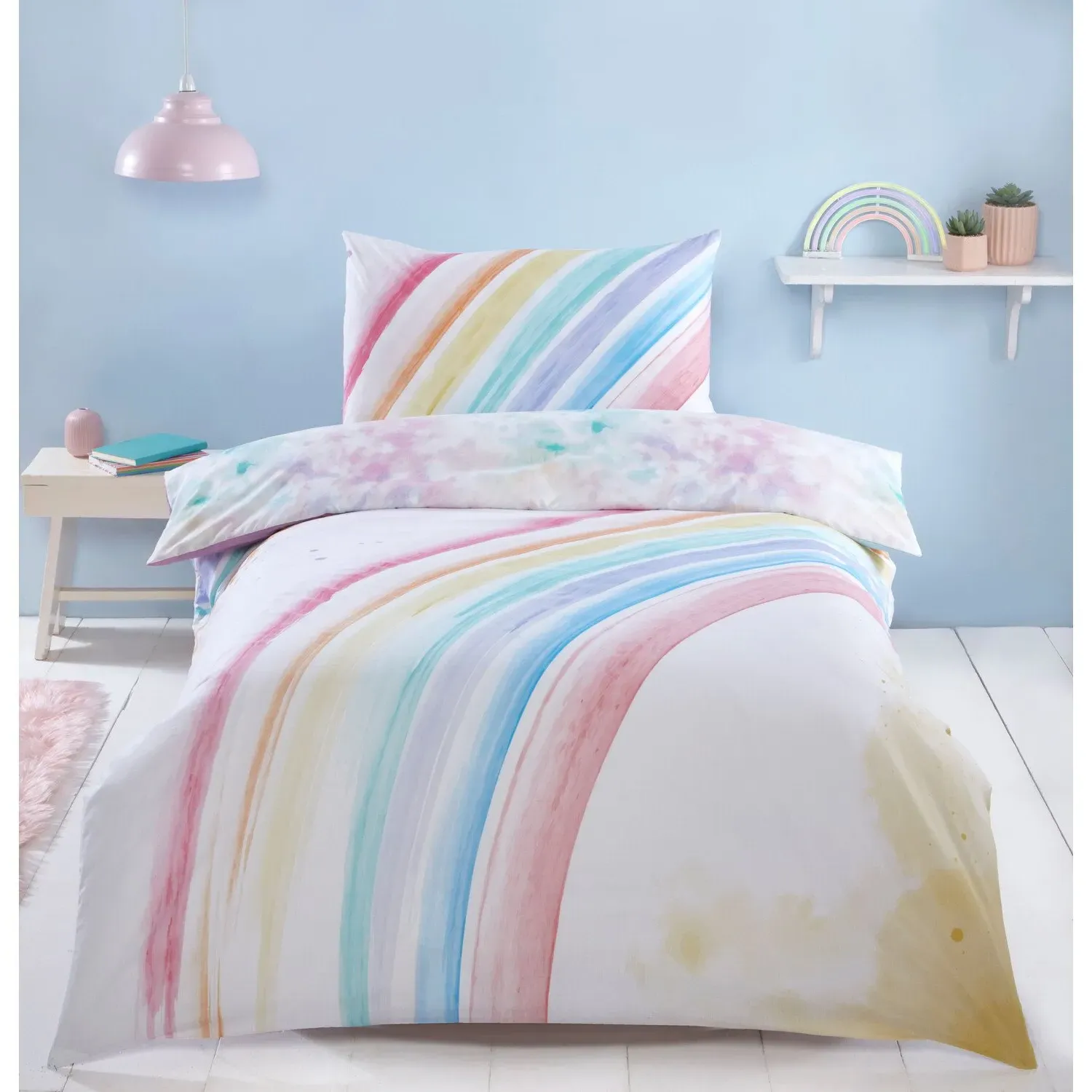 Over The Rainbow Single Duvet Set - Multicolour