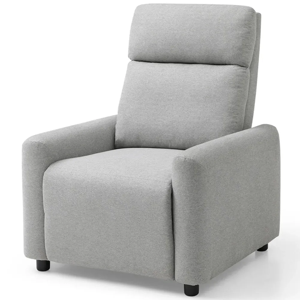 Owen Recliner Chair - Grey, Herringbone Fabric
