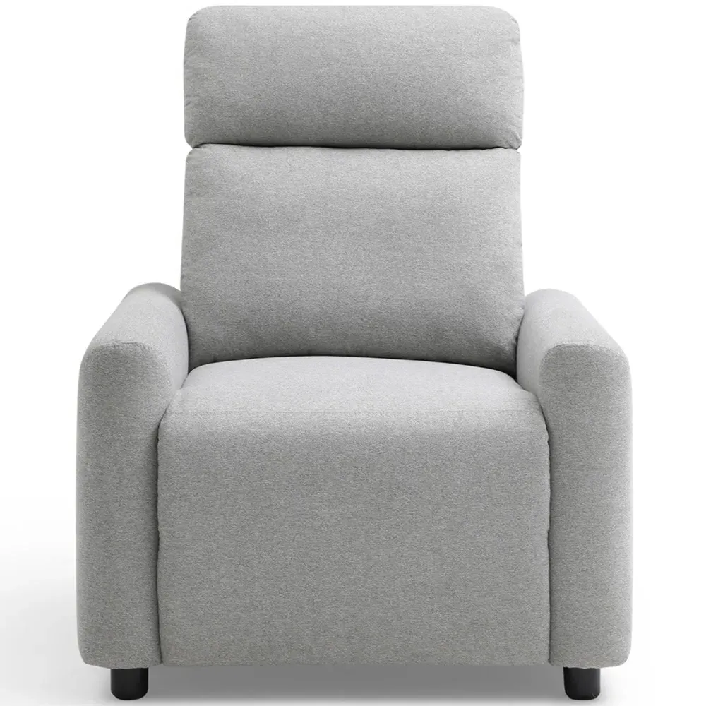 Owen Recliner Chair - Grey, Herringbone Fabric