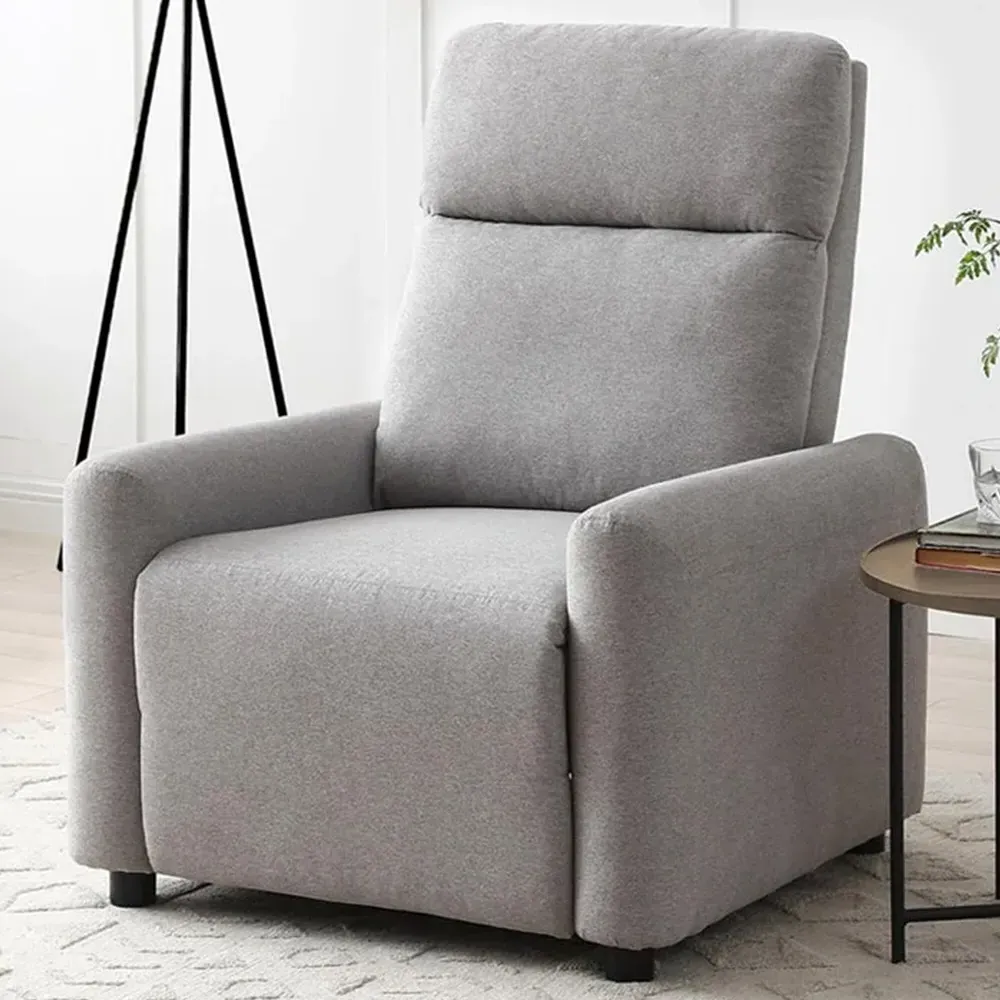 Owen Recliner Chair - Grey, Herringbone Fabric