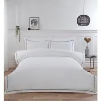 Oxford King Duvet Cover and Pillowcase Set - White, Bamboo