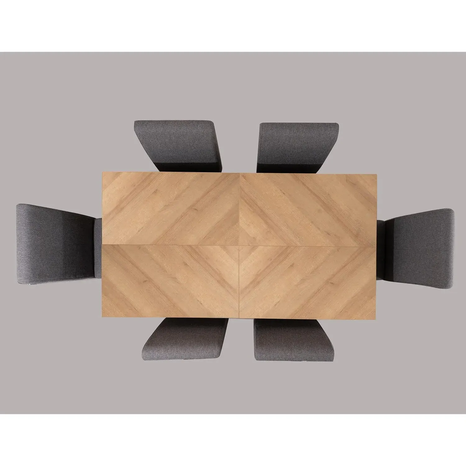 Oxford Parquet 6 Seater Extending Dining Table - Oak